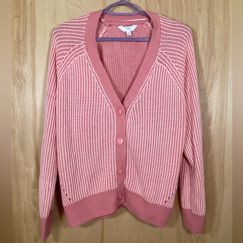 Time & Tru Boyfriend Button-up Cardigan - EUC